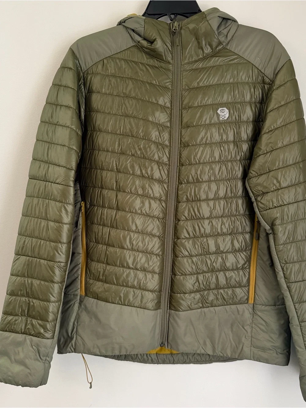 Mountain Hardwear Ghost Shadow Hooded Jacket Mens M Olive PrimaLoft Insulated Fu